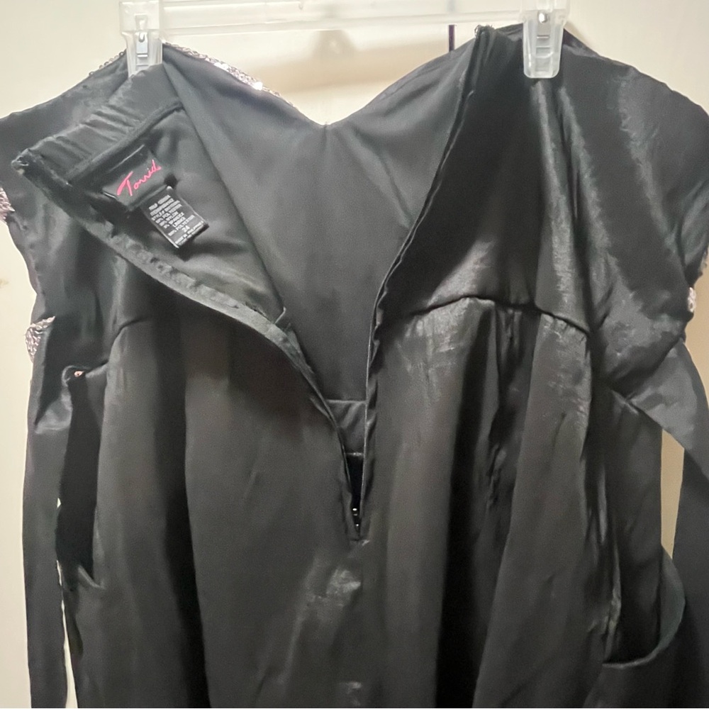 Torrid Black and Silver Sequin Strapless A-Line Dress - Picture 8 of 10
